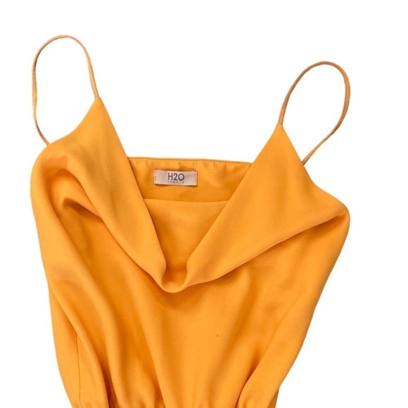 H2O Italia Tinomi Cowl Neck Wide Leg Jumpsuit with detachable Belt in Marigold - Picture 9 of 13